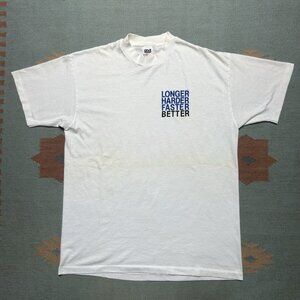 Vintage 90s graphic t shirt longer harder faster better soft single stitch large